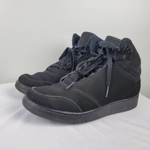 Junior Nike Jordan 1 Flight 5 Black Basketball Trainers 881440 010 Size 7y - Picture 2 of 16